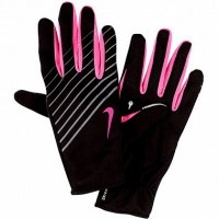 перчатки для бега nike wmn's lw tech running gloves black/club pink